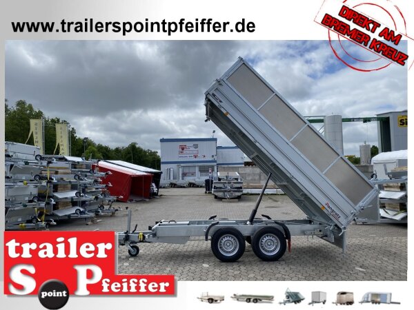 REDUZIERT I Pongratz 3-SKS 3600/17 T-AL 3500 Tandem Dreiseitenkipper E-Pumpe mit geschlossenem Kastenaufsatz 60 cm