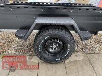 TPV TL-EB3 Offroad - 1300 kg gebremst Kastenanhänger mit 15" Geländebereifung und Reling - SCHWARZ