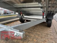 Lorries PLI35-5021 - 3500 kg kippbarer leichter Autotransporter mit geschlossenem ALU Boden und ALU Standschienen mit Hochplane SP-Line ÖKO Schräge / Rollo