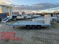 Vlemmix MT-4018-3500 - I - Schwanenhals - Höhenverstellung Deichsel DIN Öse - ALU Boden - Maschinentransporter - Baggeranhänger 400 x 180 - 3500 kg - 3 Achser