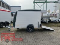 Böckmann KT-PB-AL 2513/135 F ALU Kofferanhänger mit Polyesterbug dunkelgrün Tür / Rampe Kombination - Designpaket - anthrazit