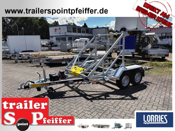 Lorries TPB30-4925 E - 3000 kg Kabeltrommel - Cable Anhänger - Schwerlaststützen - E-Winde mit Batterie