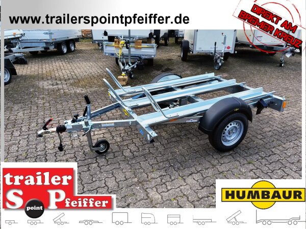 HUMBAUR Motorradanhänger HM 102113 mit 3 Standschienen - 1.000 KG