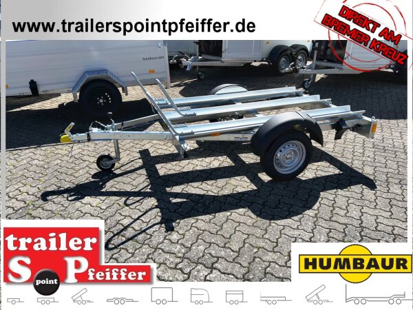 HUMBAUR Motorradanhänger HM 752113 mit 3 Standschienen - 750 KG