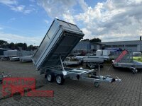 HUMBAUR HTK 3500.31 I 314 x 175 I 3500 KG I Dreiseitenkipper mit E-Pumpe - Rampenschacht  mit Stahl - Kastenaufsatz