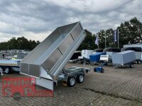 HUMBAUR HTK 3500.31 I 314 x 175 I 3500 KG I Dreiseitenkipper mit E-Pumpe - Rampenschacht  mit Stahl - Kastenaufsatz