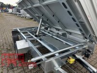 HUMBAUR HTK 3500.31 I 314 x 175 I 3500 KG I Dreiseitenkipper mit E-Pumpe - Rampenschacht  mit Stahl - Kastenaufsatz