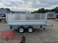 HUMBAUR HTK 3500.31 I 314 x 175 I 3500 KG I Dreiseitenkipper mit E-Pumpe - Rampenschacht  mit Stahl - Kastenaufsatz