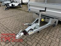 HUMBAUR HTK 3500.31 I 314 x 175 I 3500 KG I Dreiseitenkipper mit E-Pumpe - Rampenschacht  mit Stahl - Kastenaufsatz