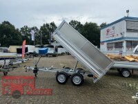 HUMBAUR HUK 202715 I 268 x 150 I 2000 KG I Rückwärtskipper mit Handpumpe mit Stahl - Kastenaufsatz