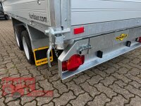 HUMBAUR HTK 3500.37 I 363 x 185 I 3500 KG I Dreiseitenkipper mit E-Pumpe - Rampenschacht  mit Stahl - Kastenaufsatz