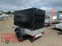 Ausstellungsstück TPV TL-EB2 Offroad - 1000 kg gebremst Kastenanhänger mit 15" Geländebereifung und Reling - Hochplane SCHWARZ 140 cm