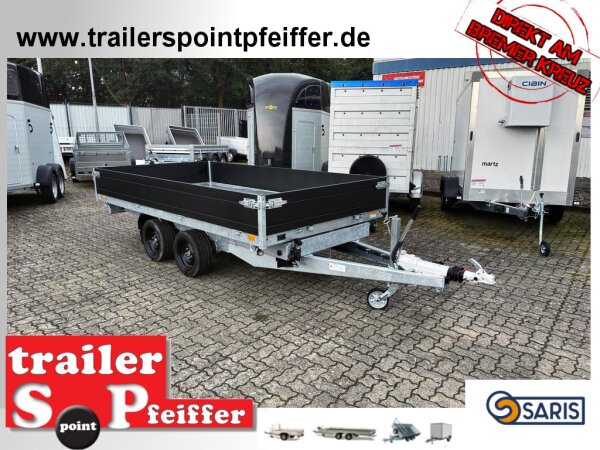 Saris K3 356 184 3500 2 E - 3500 kg 3 Seitenkipper - mit Elektropumpe + Notpumpe - Rampenschacht - Black Edition