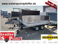 HUMBAUR HUK 202715 I 268 x 150 I 2000 KG I Rückwärtskipper mit FLEXePUMPE und Stahl - Kastenaufsatz