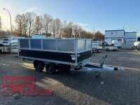 ALLES DRAN AKTION Saris K3 356 184 3500 2 E SCHWARZ - 3500 kg 3 Seitenkipper - mit Elektro + NOT Pumpe und Kastenaufsatz - ALU - RAMPEN - STÜTZEN - STAUKISTE