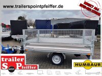 HUMBAUR HUK 152715 I 268 x 150 I 1500 KG I Rückwärtskipper mit Handpumpe mit SI-GI Laubgitter