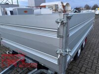 B-Ware / Pongratz 3-SKS 3600/17 T-AL 3000 Tandem Dreiseitenkipper E-Pumpe Rampenschacht Original Bordwandaufsatz ( ALU )