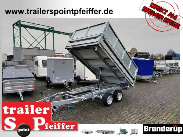 Brenderup TT 5325ATB 3000 kg  3-SEITEN-KIPPER - Rampenschacht -  Elektro und Not - Pumpe mit SE-KA Kastenaufsatz