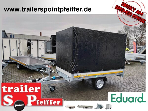 EDUARD 2615 -GE- Hochlader, Bordwände 30cm -1500kg- Lfh: 63cm -195/50R13  mit Hochplane EDITION Black Bill