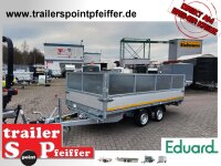 EDUARD 4020 -GD- 3 Seitenkipper, Bordwände 30cm -3500kg- E & H-Pumpe - Lfh: 66cm -195/50R13 mit Stahl - Kastenaufsatz