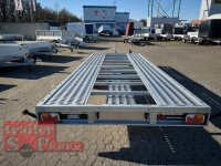 Lorries PL30-5521 - 3000 kg kippbarer leichter Autotransporter mit ALU Standschienen und Rampen